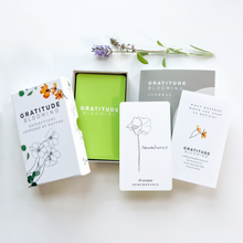 Load image into Gallery viewer, Gratitude Gift Set: Reflection Card Deck, Journal & Wood Holder