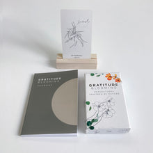 Load image into Gallery viewer, Gratitude Gift Set: Reflection Card Deck, Journal & Wood Holder