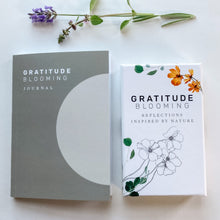 Load image into Gallery viewer, Gratitude Gift Set: Reflection Card Deck, Journal &amp; Wood Holder
